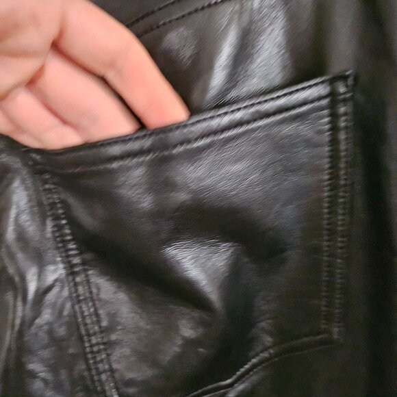 Agolde 90's Pinch Waist High Rise Straight Long (Recycled Leather) - Picture 6 of 8